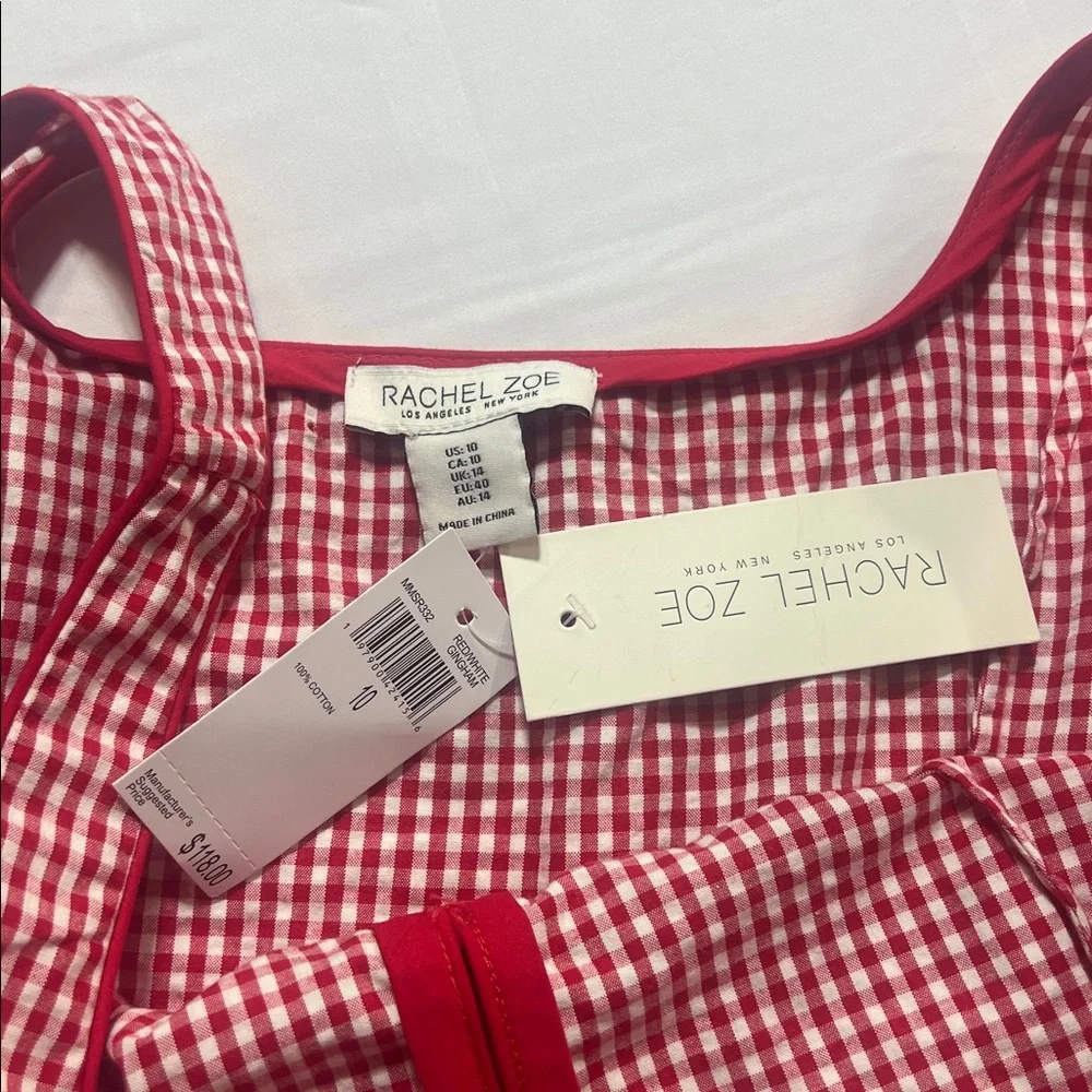 Rachel Zoe midi gingham sun dress size 10 NWT midi fit and flare - Picture 4 of 12